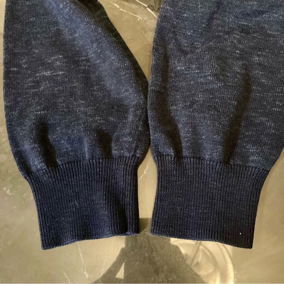 J.CREW 100% Cotton Men's Navy Blue V-Neck Sweater Size Small Preppy 90S Pullover - Picture 7 of 11